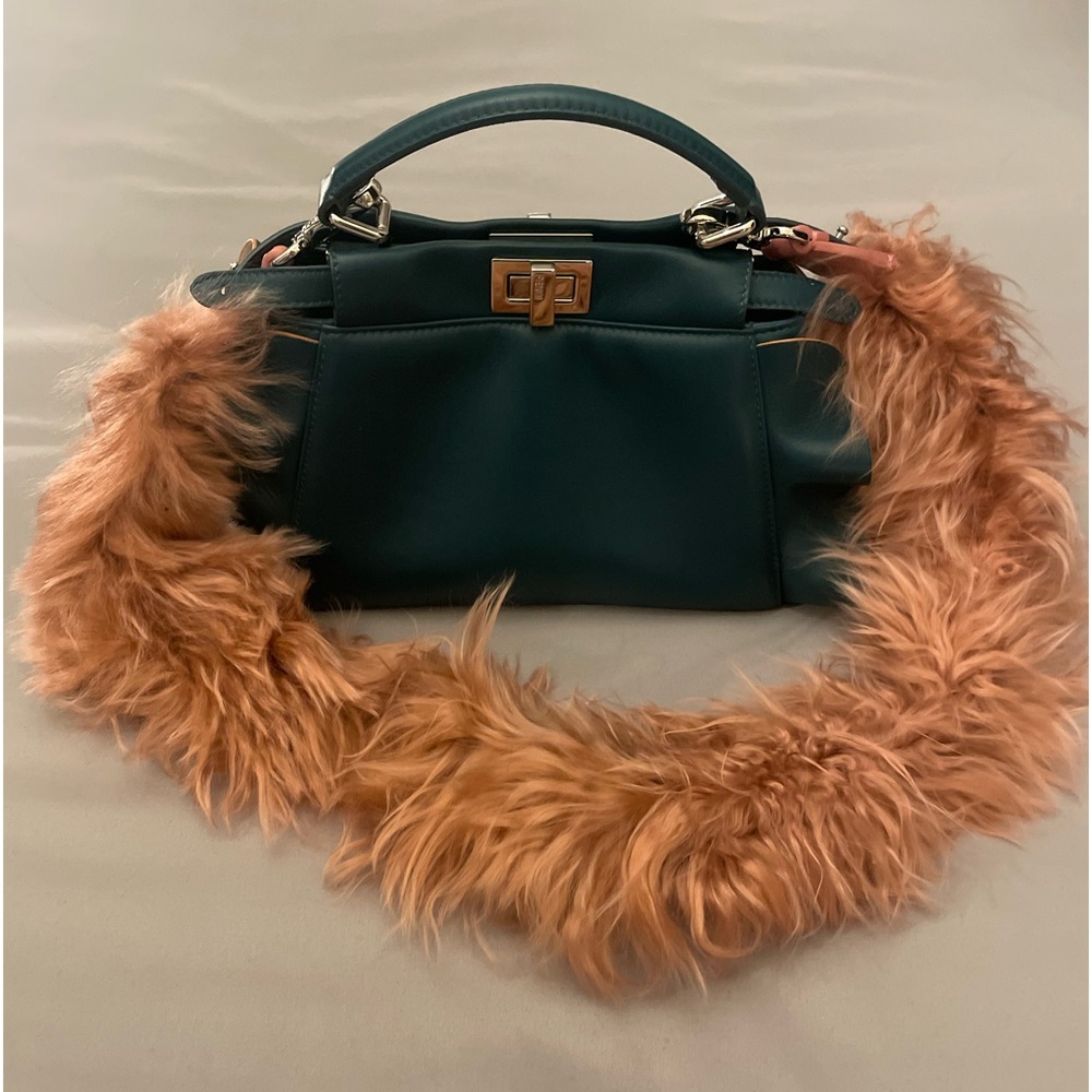 Fendi Peekaboo Mini Waves Napa Leather Bag in Ocean Blue